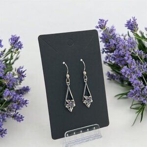 Vintage Amethyst and Sterling 925 Gold-plated Floral Earrings